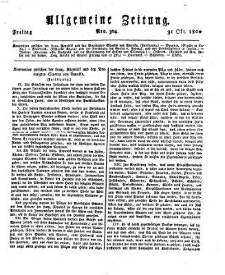 Allgemeine Zeitung Freitag 31. Oktober 1800