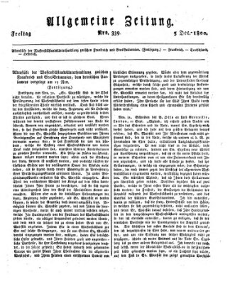 Allgemeine Zeitung Freitag 5. Dezember 1800