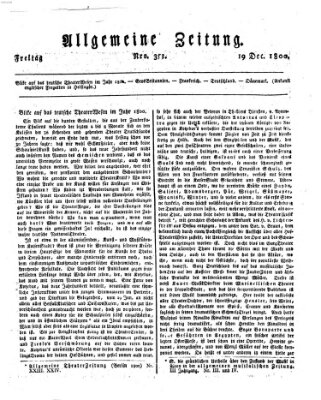 Allgemeine Zeitung Freitag 19. Dezember 1800