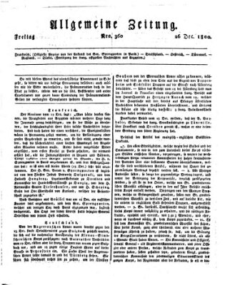 Allgemeine Zeitung Freitag 26. Dezember 1800