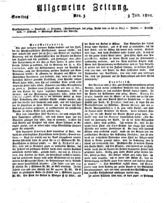 Allgemeine Zeitung Samstag 3. Januar 1801