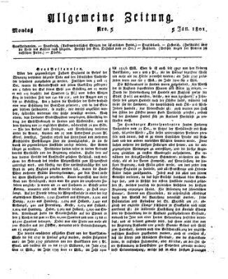 Allgemeine Zeitung Montag 5. Januar 1801