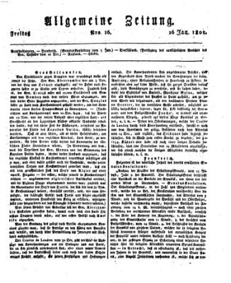 Allgemeine Zeitung Freitag 16. Januar 1801