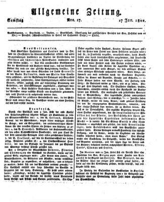 Allgemeine Zeitung Samstag 17. Januar 1801