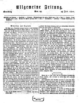 Allgemeine Zeitung Sonntag 25. Januar 1801