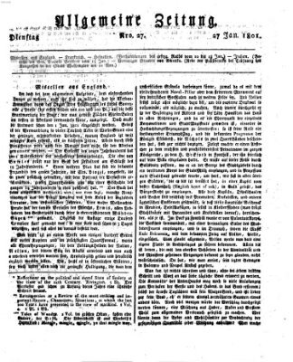 Allgemeine Zeitung Dienstag 27. Januar 1801