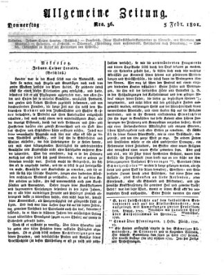 Allgemeine Zeitung Donnerstag 5. Februar 1801