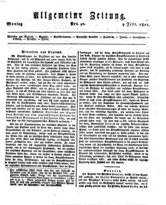 Allgemeine Zeitung Montag 9. Februar 1801