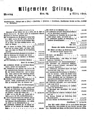 Allgemeine Zeitung Montag 9. März 1801