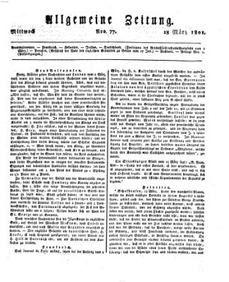 Allgemeine Zeitung Mittwoch 18. März 1801