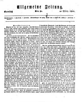 Allgemeine Zeitung Samstag 21. März 1801