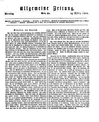 Allgemeine Zeitung Montag 23. März 1801