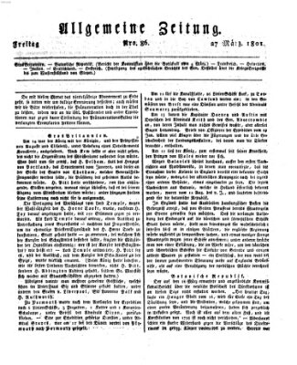 Allgemeine Zeitung Freitag 27. März 1801