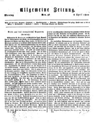 Allgemeine Zeitung Montag 6. April 1801