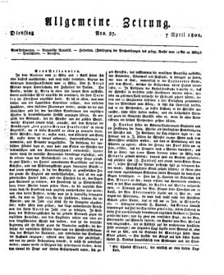 Allgemeine Zeitung Dienstag 7. April 1801