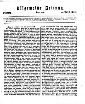 Allgemeine Zeitung Freitag 24. April 1801