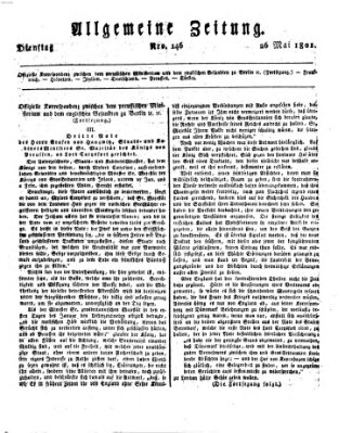 Allgemeine Zeitung Dienstag 26. Mai 1801