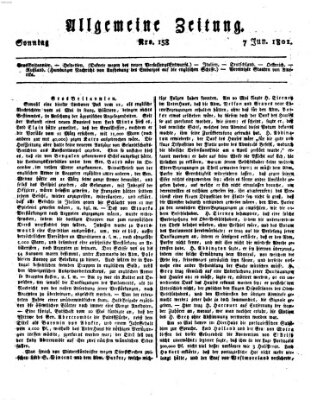 Allgemeine Zeitung Sonntag 7. Juni 1801