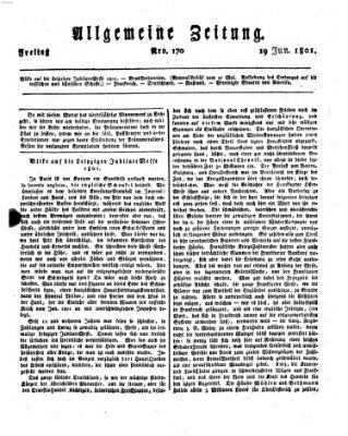 Allgemeine Zeitung Freitag 19. Juni 1801