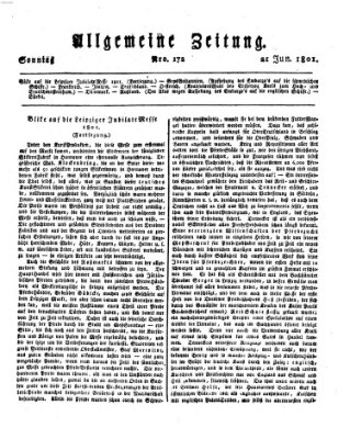 Allgemeine Zeitung Sonntag 21. Juni 1801