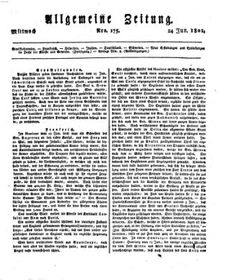 Allgemeine Zeitung Mittwoch 24. Juni 1801