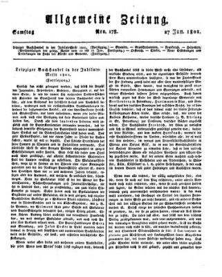 Allgemeine Zeitung Samstag 27. Juni 1801