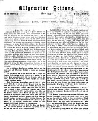 Allgemeine Zeitung Donnerstag 2. Juli 1801