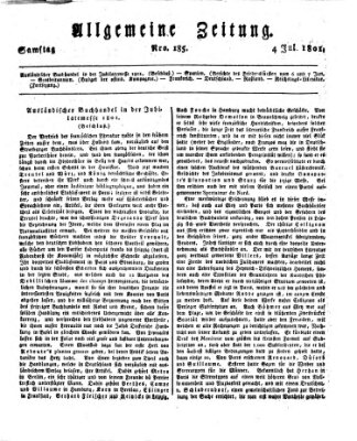 Allgemeine Zeitung Samstag 4. Juli 1801