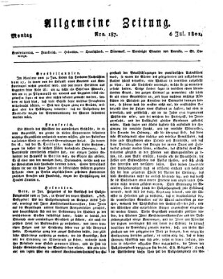 Allgemeine Zeitung Montag 6. Juli 1801