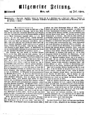 Allgemeine Zeitung Mittwoch 15. Juli 1801