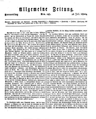 Allgemeine Zeitung Donnerstag 16. Juli 1801