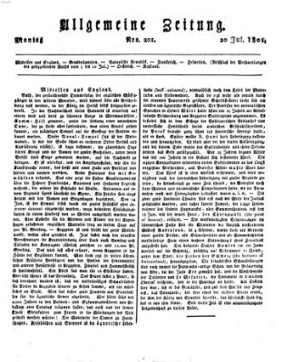 Allgemeine Zeitung Montag 20. Juli 1801