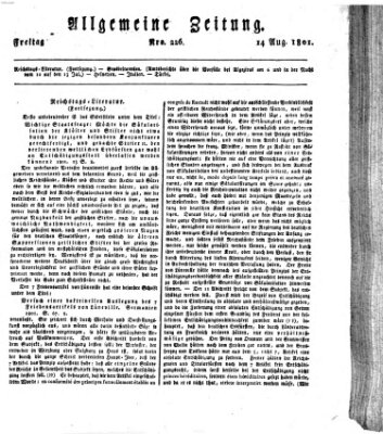 Allgemeine Zeitung Freitag 14. August 1801