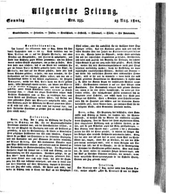 Allgemeine Zeitung Sonntag 23. August 1801