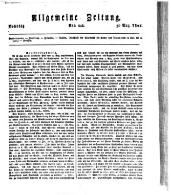 Allgemeine Zeitung Sonntag 30. August 1801