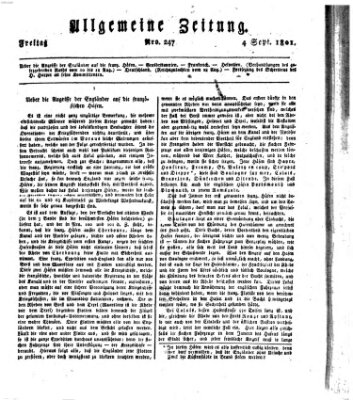 Allgemeine Zeitung Freitag 4. September 1801