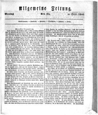 Allgemeine Zeitung Montag 21. September 1801