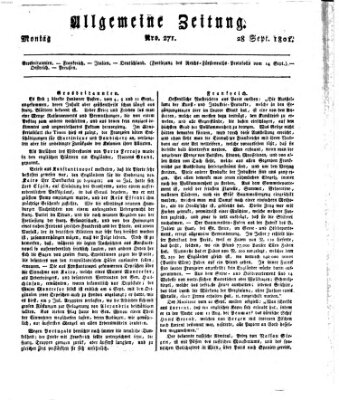 Allgemeine Zeitung Montag 28. September 1801