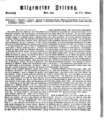 Allgemeine Zeitung Sonntag 18. Oktober 1801