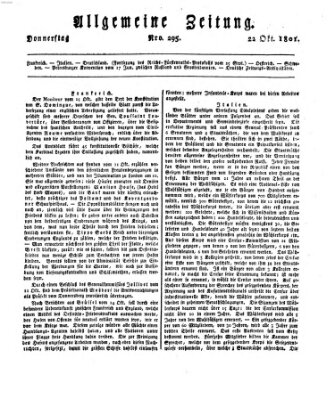 Allgemeine Zeitung Donnerstag 22. Oktober 1801