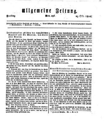 Allgemeine Zeitung Freitag 23. Oktober 1801