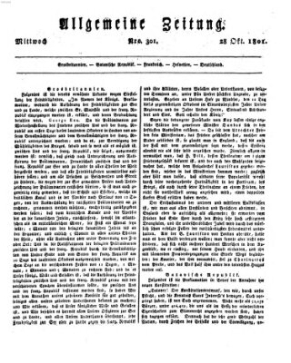 Allgemeine Zeitung Mittwoch 28. Oktober 1801