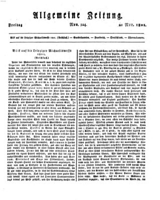 Allgemeine Zeitung Freitag 20. November 1801