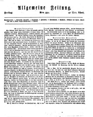 Allgemeine Zeitung Freitag 27. November 1801