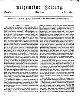 Allgemeine Zeitung Samstag 5. Dezember 1801