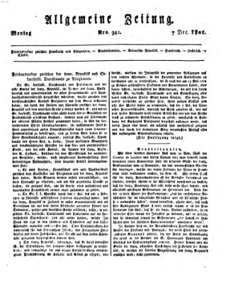 Allgemeine Zeitung Montag 7. Dezember 1801