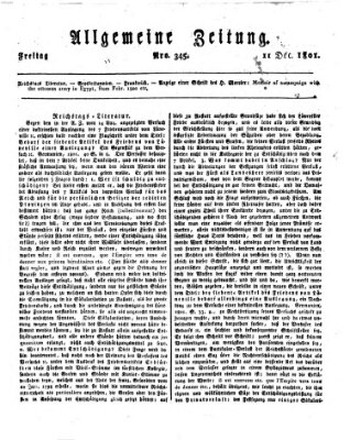 Allgemeine Zeitung Freitag 11. Dezember 1801