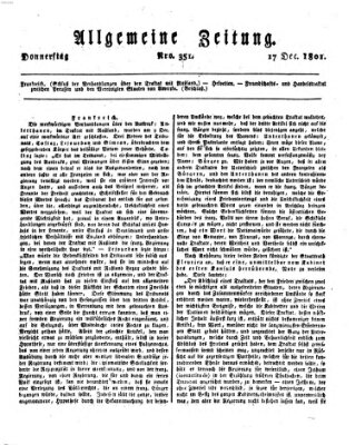 Allgemeine Zeitung Donnerstag 17. Dezember 1801