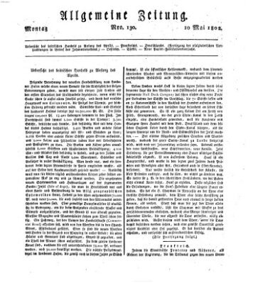 Allgemeine Zeitung Montag 10. Mai 1802