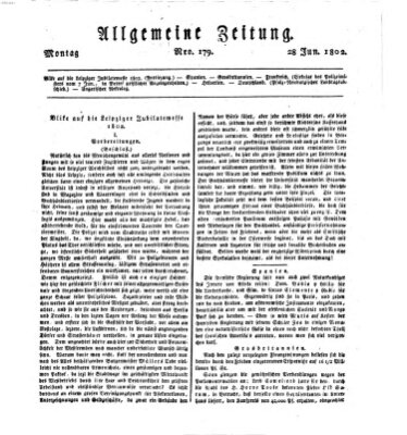Allgemeine Zeitung Montag 28. Juni 1802